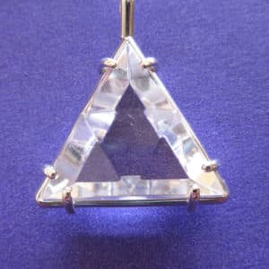 Star of David Sterling Silver Quartz Pendant, 1"