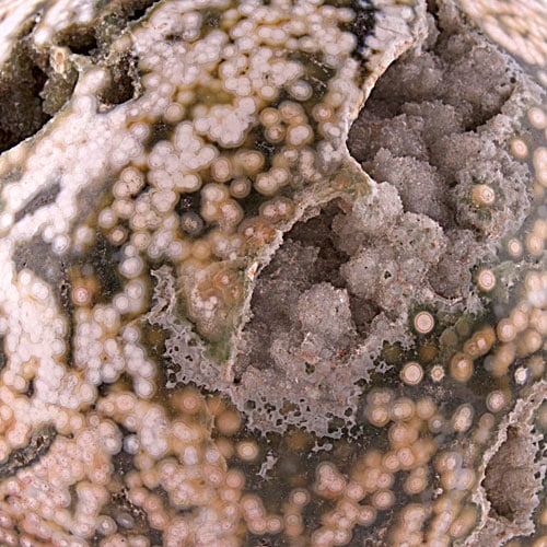 ocean jasper sphere detail PurCrystal™ / Crystals & Minerals Vesica Institute for Holistic Studies