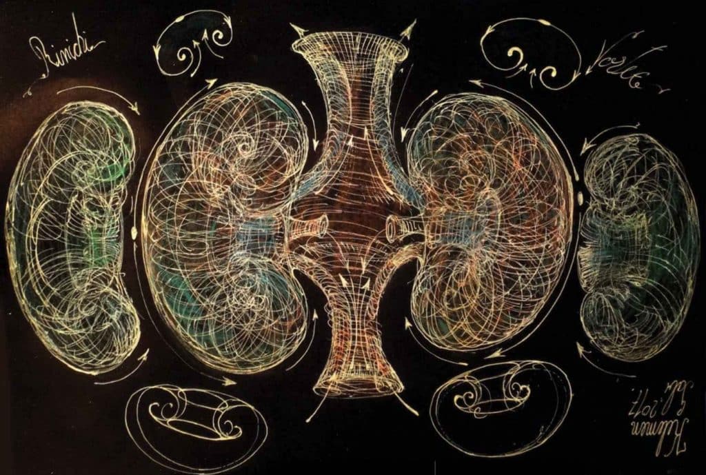 Kel draw Expansion of the vortex of the two kidneys through mirrored torus along equator axis Rare Sacred Geometry Books from Romania Vesica Institute for Holistic Studies