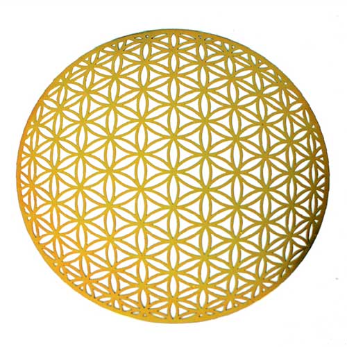 "Flower of Life" Sphere 11+" Grid, 18K GoldPlated Vesica Institute