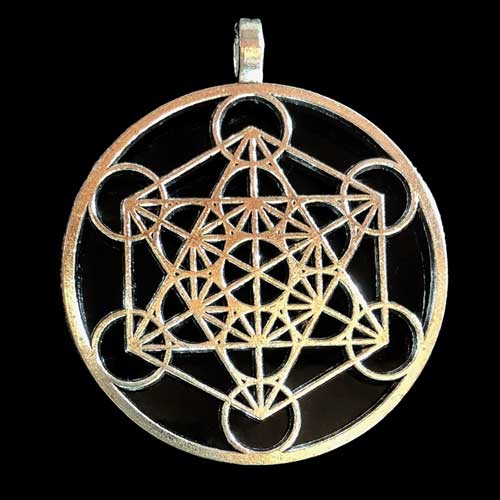 Manifestation "Metatron's Cube" Pendant, SilverPlated Zinc Vesica
